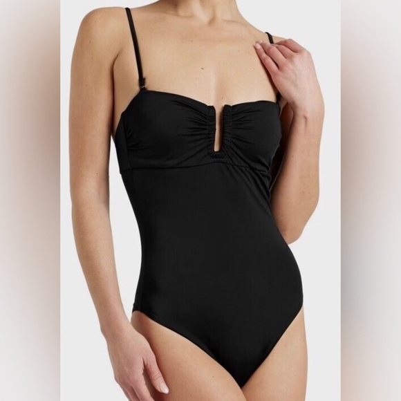 Onia Other - ONIA Pauline Cut-Out Gathered One-Piece Swimsuit Black Size Small NWT